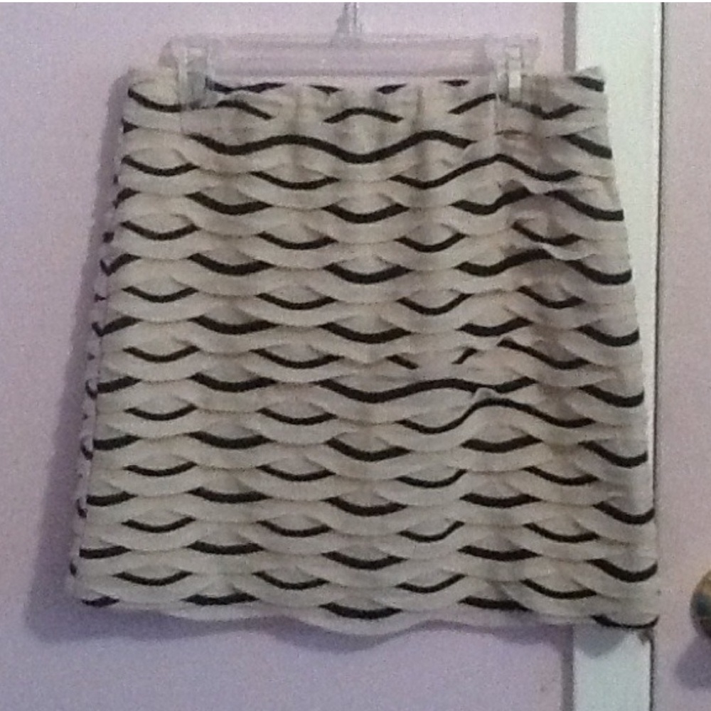 Beige with black high wasted skirt